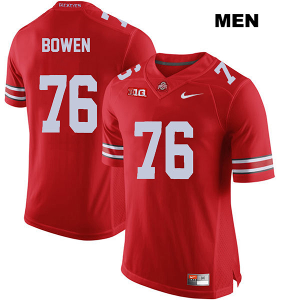 Ohio State Buckeyes Men's Branden Bowen #76 Red Authentic Nike College NCAA Stitched Football Jersey IO19P45TN